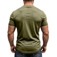 thumbnail image 4 of Mens Lace Up Tshirt Short Sleeve V Neck Casual Summer Beach Vacation Top Green 2XL, 4 of 8
