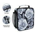 thumbnail image 2 of Square Lunch Bag 10.5*3.5*9.5 Inches Cooler Bag Lunch Bag Insulation Portable Durable Fashion Cartoon Gray Roses Seamless, 2 of 6
