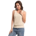 thumbnail image 5 of Women Banded Bottom Tank Tops Ribbed V Neck Sleeveless Casual Tops Summer Loose Fit Shirts, 5 of 6