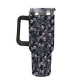 thumbnail image 5 of 40 Oz Halloween Gothic Tumbler with Handle and Straw, Goth Skull Stainless Steel Cup Water Bottle, 5 of 6