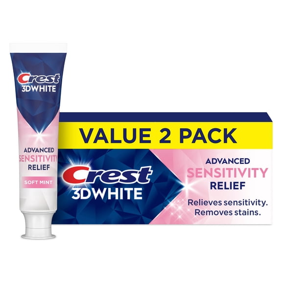 3DWhite Advanced Sensitivity Toothpaste, Soft Mint, 3.3 oz, 2 Pack