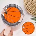 thumbnail image 2 of Pebbuoy Acrylic Tumbler Lid Plate Creative Shape Vibrant Color Sports Ball Themed Name Tag Water Cup Lid Label Decor, 2 of 7