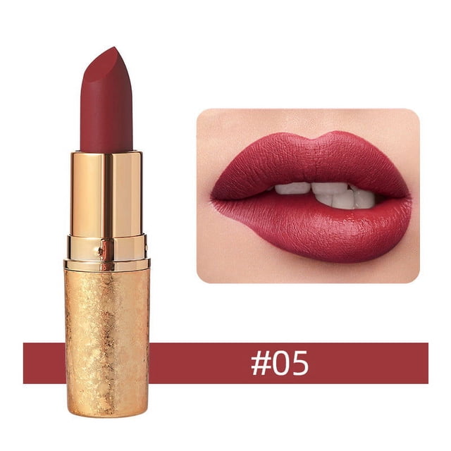 Lápiz labial mate mate, brillo labial, no es fácil de sumergir, taza Nude, 12 colores