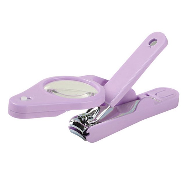 1 cortaúñas con lupa LED de acero inoxidable para mujeres, hombres y niños