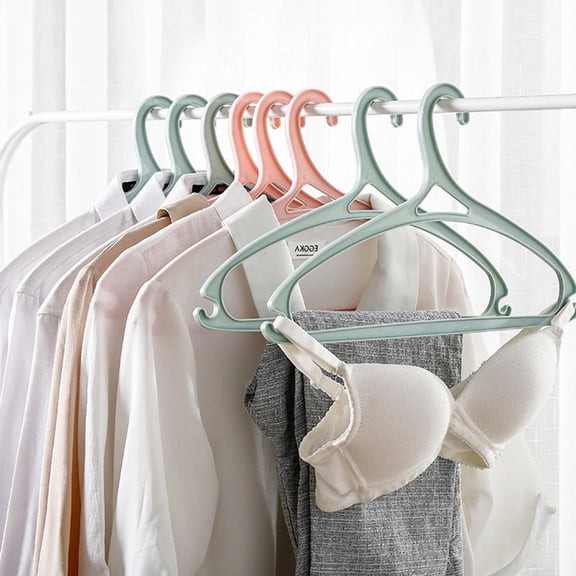 LITINKIMI 10Pcs Multipurpose Blue Plastic Clothes Hanger for Closet Organization