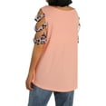 thumbnail image 5 of Qiylii Women T-shirt, Leopard Printed Pattern Short Sleeve V-neck Tops, 5 of 8