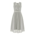 thumbnail image 2 of MSemis Kids Girls Round Neck Lace Wedding Bridesmaid Dress, 2 of 5