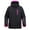 Pink, variant on Simplicity Women's Winter Ski Jacket with Zip-Off Hood,Retro Indigo Starbursts,M