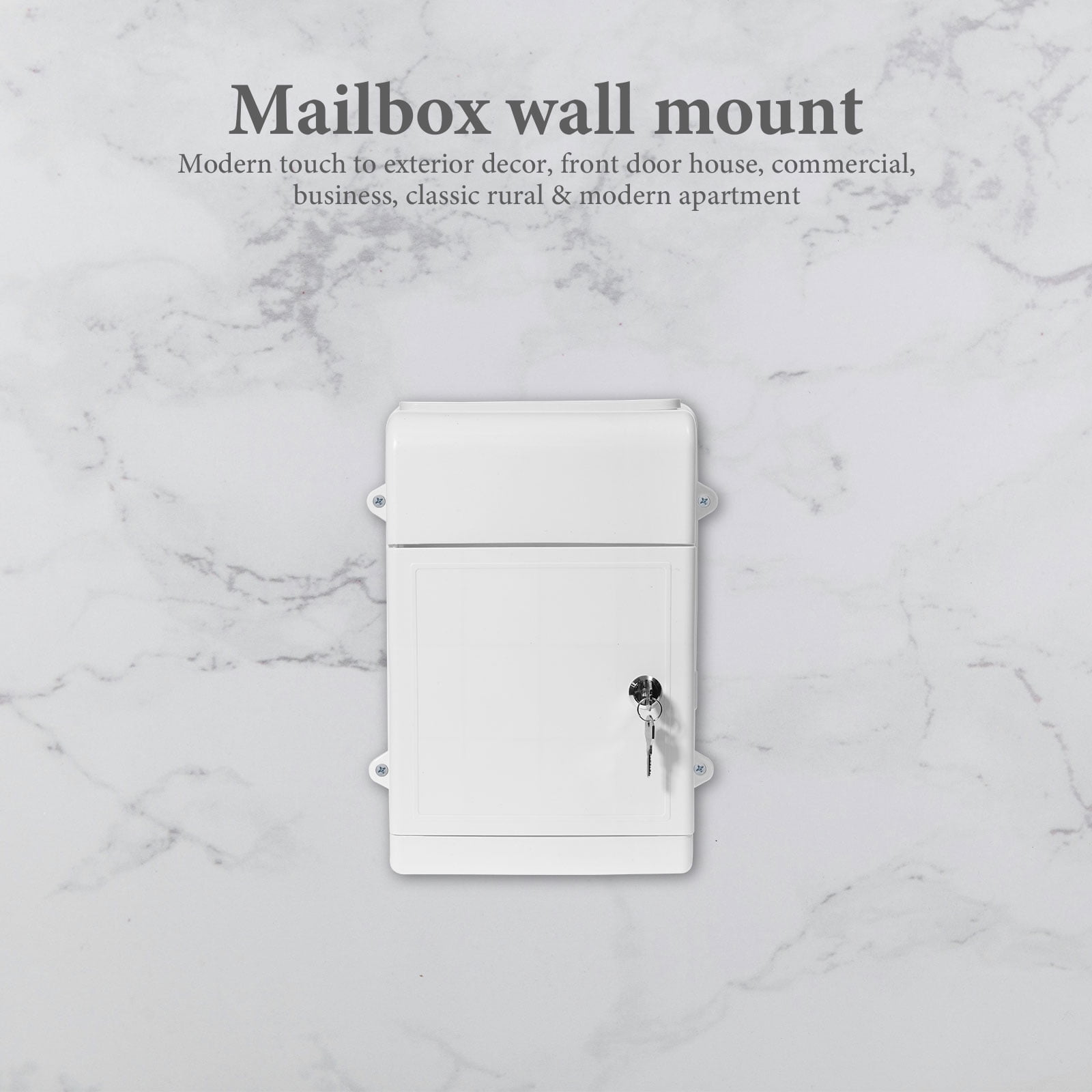IBASETOY White Wall Mounted Mailbox with Lock for Mail Storage and Suggestion Collection