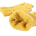 thumbnail image 6 of PMVFHDE Autumn Winter Solid Color Knit Hat Scarf Gloves Three-Piece Set Fashionable Warm Wool Hat Set Warm Comfort Set for Daily Use Winter Hat Scarf Gloves Set Yellow, 6 of 8