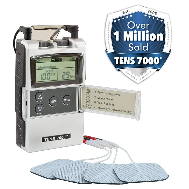 TENS 7000 Digital TENS Unit with Accessories - TENS Unit Muscle Stimulator  for Back Pain Relief, General Pain Relief, Neck Pain, Sciatica Pain Relief, Nerve  Pain Relief 