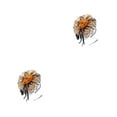 thumbnail image 3 of Qarigey Vintage Women Plume Fascinator Mesh Velo Clip Horquilla Flor Headwear Club Caballo Carreras Eventos Iglesia Negro + naranja negro+naranja 2Conjunto, 3 of 6
