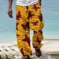 thumbnail image 2 of kamemir Baseball&nbsp;Pants Men's Classic Fit Signature Cotton Stretch Casual Pants (Yellow,M), 2 of 5