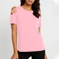 thumbnail image 2 of Kezqiaxn Dressy Tops for Women Summer Strap Off-Shoulder Short Sleeve Crew Neck Loose Shirts Work Business Womens Blouses, 2 of 7