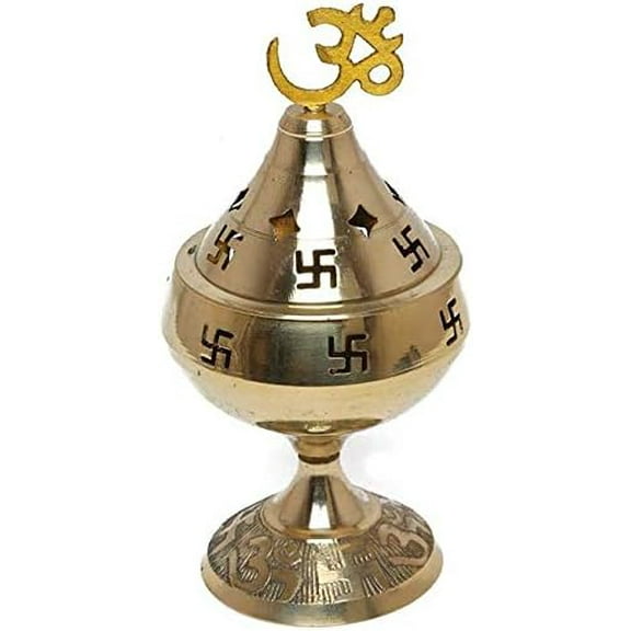 Akhand Diya Deepak Jyoti OM Swastik Hindu Puja Religious Brass Oil Lamp Pooja Essential Diwali Diya Decoration 6 INCH