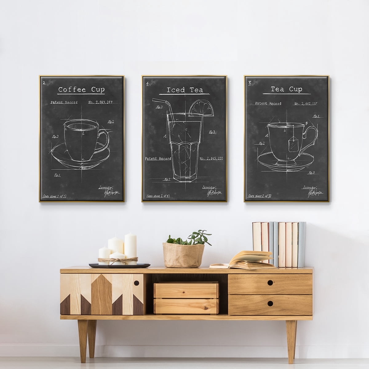 Morning Routine I - Framed Premium Gallery Wrapped Canvas L Frame 3 Piece Set - Ready to Hang