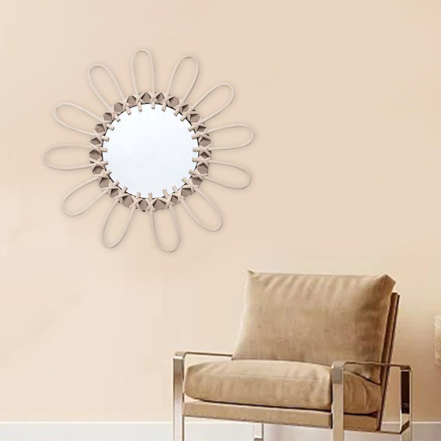Decoración de cristal colgante bohemia Macarena espejo de maquillaje redondo 31cm