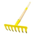 thumbnail image 2 of Kitchen Supplies Small Garden Rake With Wooden Handle 7 Tines Matal Head Rake Tool For Kids Loosening Soil Gathering, 2 of 7