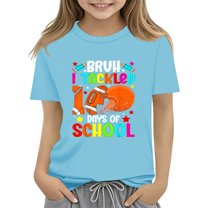 KAUOD Kids Cute 100 Days Of School Baseball 100th Day Of School T-Shirt Little Girls Funny Graphic Tees Sport Shirt