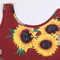 thumbnail image 5 of snowsong Summer Dress,Sundresses for Women Women Sleeveless Sunflower Print Summer Beach A Line Casual Dress Party Dress Beach Dress,Vacation Dresses,Hawaiian Dresses Wine Dress M, 5 of 7