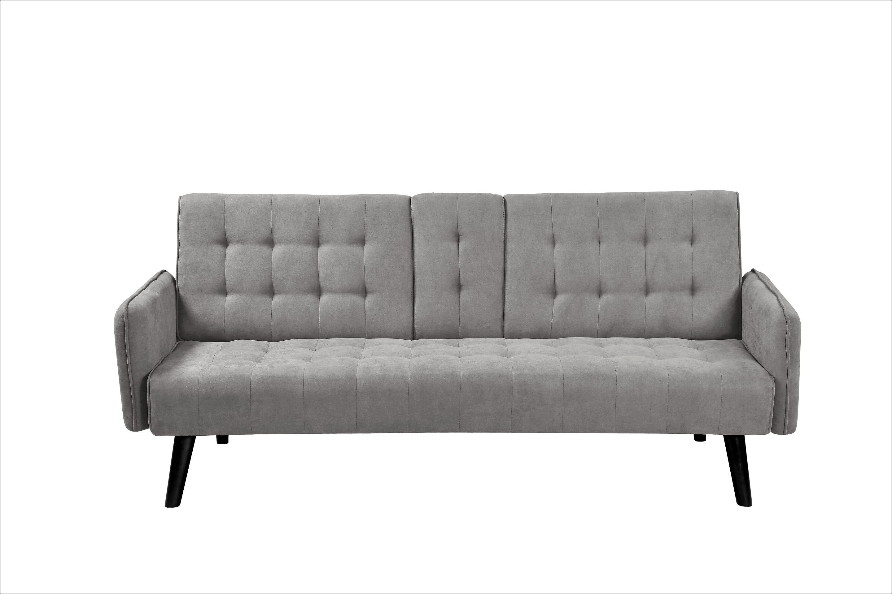 Gewnee 72" Sleeper Sofa Bed, Convertible Linen Futon Couch with Folding Backrest with Cup Holder,Modern Couch for Home and Guest Room，Gray