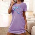 thumbnail image 1 of Mefallenssiah Chemise de Nuit Courte Surdimensionnée pour Femmes Mode Imprimé Poitrine Manches Courtes, 1 of 7