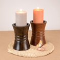 thumbnail image 4 of Villacera 83-DT5869 Handmade 6 in. Tall Mango Wood Decorative Brown Pillar Candle Holder, 4 of 5