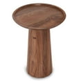 thumbnail image 3 of Allora 13" Round Contemporary Solid Wood Accent Table in Brown, 3 of 7