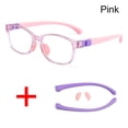 thumbnail image 1 of Anti Blue Light Kids Glasses Square Children Boy Girls Computer Transparent Blocking Reflective Eyeglasses Silicone Soft Frame pink, 1 of 6