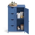 thumbnail image 2 of LEDREM Bathroom Floor Cabinet, Wooden Freestanding Side Storage Organizer with 4 Drawers and Adjustable Shelves for Bathroom,Blue, 2 of 7
