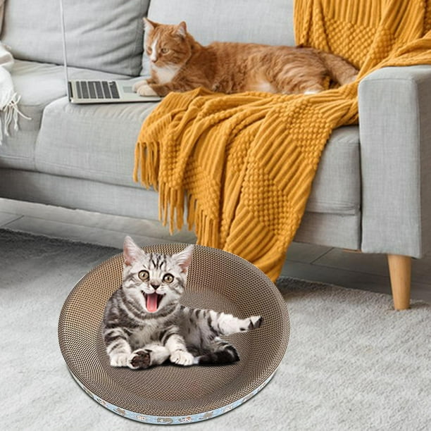 Rascador Redondo de Cartón para Gatos perfecl Cama para Gatitos Tumbona Sofá para Interior Nido para Gatos 50cmx9cm