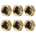 thumbnail image 4 of 6 piezas 1/2 pulgada latón rosca hembra tapa ciega con sellos de goma tapa de extremo de manguera de jardín tapón de tubería de agua tapón de grifo al aire libre accesorios de plomería, 4 of 5