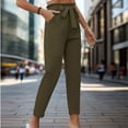 thumbnail image 7 of QUINDOS Pants for Women Straight Leg Ankle Length High Waisted Casual Sweatpants Drawstring Relaxed Fit Pants with Pockets, 7 of 7