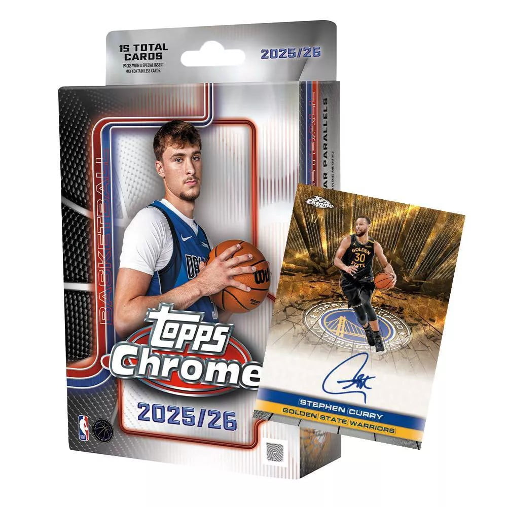 Topps 2025-26 Basketball NBA Chrome Basketball Trading Card Hanger Box
