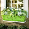 thumbnail image 5 of Thicken Window Box Planter, 1 Pack Plastic Vegetable Flower Planters Boxes 17 Inches Rectangular Flower Pots with Saucers for Indoor Outdoor Garden, Patio, Home Decor (Green), 5 of 6