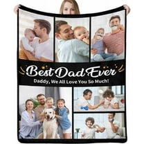Custom Blanket with Photos Text,Customized Blanket Image Throw, Personalized Photo Blankets for Men Women Wife Husband Son Daughter Friend Birthday Christmas Day Wedding Memorial Gift Blankets