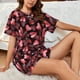 thumbnail image 4 of Fotbe Ladybugs and Red Hearts Conjunto de Pijama Estampado para Mujer, 2 Piezas, Ropa de Dormir con Camiseta de Manga Corta y Shorts Suaves-Medium, 4 of 6