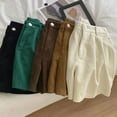 thumbnail image 5 of GZWYHT Shorts for Women Lounge Pants Women High Waist All Corduroy Straight Leg Shorts Ladies Casual High Waist All Corduroy Straight Leg Shorts Comfy Pants Women Flowy Shorts for Women A L, 5 of 6