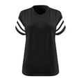 thumbnail image 3 of Fmbrln Womens Plus Size Summer Short Sleeve T-Shirts Fashion V Neck Color Block Tops Casual Loose Vacation Beach Tees Blouse, 3 of 3