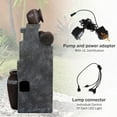 thumbnail image 2 of Magic Union 31.5" Tall Outdoor Water Fountain Garden Waterfalls Fountain with LED Lights 6 Tier Modern Indoor/Outdoor Floor Standing Water Fountain with Pump for Garden, Patio, House Decor,Gray, 2 of 8