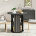 thumbnail image 5 of Fluted 31.5" Round Dining Table for 2-4, Modern Kitchen Table with 2-Tier Storage Shelf for Small Space, Black, 5 of 8