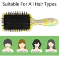 thumbnail image 3 of Summer Fruit Lemon Hair Brush Detangler Brush with Nylon Bristle for Thick Curly Thin Long Short Wet or Dry Hair Adds Shine and Makes Hair Health Paddle Hairbrush for Women Men, 3 of 6