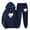 Black 2, variant on Womens Trendy Sports Suit Set Casual Loose Coat Long Pants Hooded Heartbeat Print Sweater Tops Set Long Sleeve Hooded Set,Blue 2,L