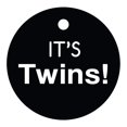thumbnail image 1 of 100 PCS Baby Shower Favor Gift Paper Tags It's Twins Cricle Baby Shower Hang Tags, 1 of 1