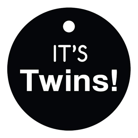 100 PCS Baby Shower Favor Gift Paper Tags It's Twins Cricle Baby Shower Hang Tags