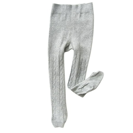 Rhuody Pants For Girl 7-8 Years Solid Color Winter Slim Leg Kids Baby Tights Toddler Cable Knit Warm Leggings Seamless Stretchy Stockings Pantyhose Infants Socks Light Weight Girl Clothes Grey
