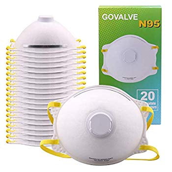 GOVALVE Dust Mask Respirator - N95 Disposable Particulate Respirator Mask with Valve for Drywall Sanding Grinding Sawing Painting and Insulating Particles NIOSH Approved 20 (Best Way To Clean Drywall Dust)