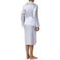 thumbnail image 3 of INSPIRE CHIC Men's Nightdress Satin Robe Long Sleeve Tied Sleepwear Bathrobe 2XL Silver, 3 of 6