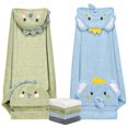 thumbnail image 1 of Juego de toallas con capucha CandyHome de 6 piezas para bebé, suaves y absorbentes, 1 of 8