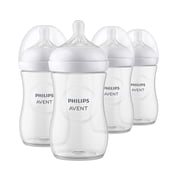 Philips AVENT Natural Baby Bottle with Natural Response Nipple, Clear, 9oz, 4pk, SCY903/04 C25